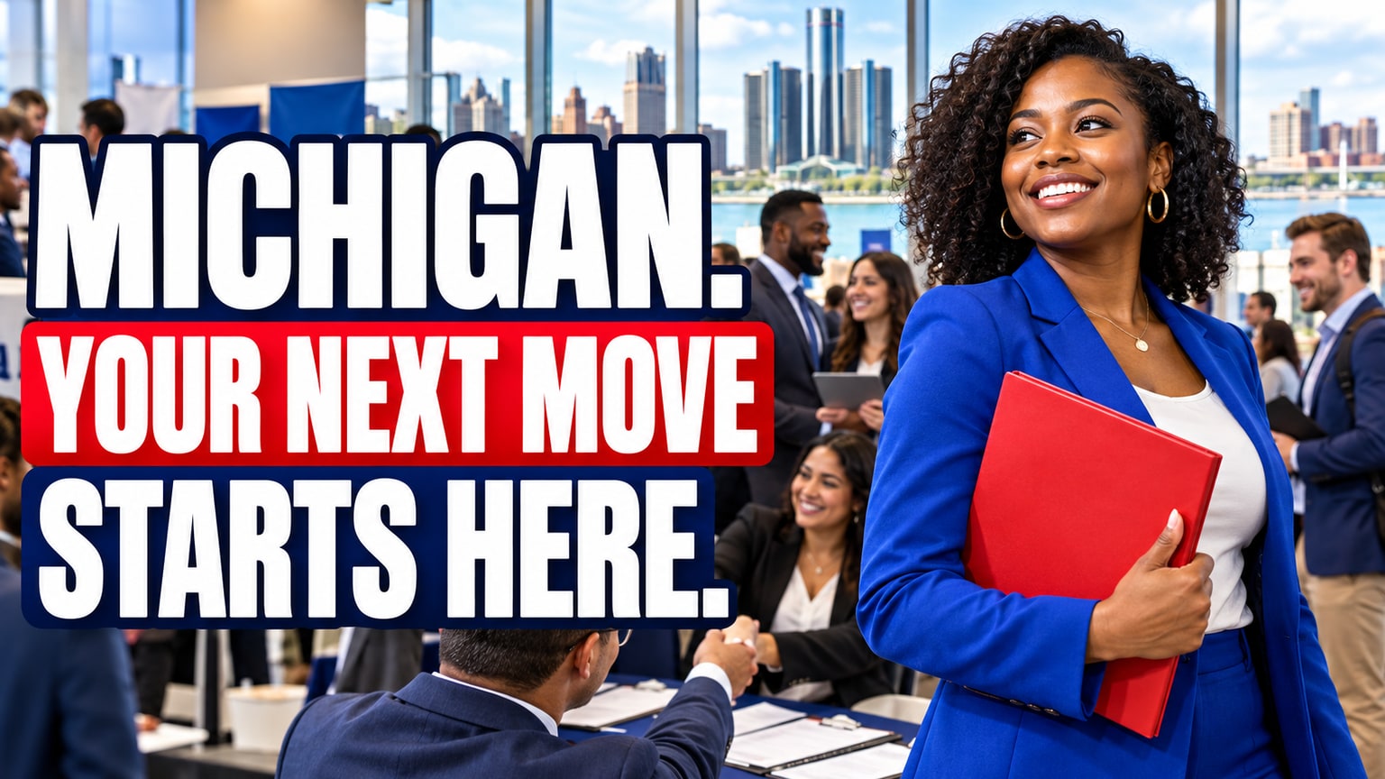 MICHIGAN. YOUR NEXT MOVE STARTS HERE. — AI-generated illustrative career image